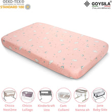 Carica l'immagine nel visualizzatore di Gallery, Set da 2 pezzi + Coprimaterasso per culle "Next to Me", 100% Cotone e Certificate Oeko-Tex® rosa.