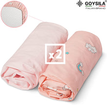 Carica l'immagine nel visualizzatore di Gallery, Set da 4 pezzi per culle "Next to Me", 100% Cotone Twill rosa e certificate Oeko-Tex®.