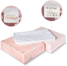 Carica l'immagine nel visualizzatore di Gallery, Set da 2 pezzi + Coprimaterasso per culle "Next to Me", 100% Cotone e Certificate Oeko-Tex® rosa.