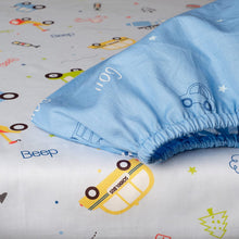 Carica l'immagine nel visualizzatore di Gallery, Set da 4 pezzi per culle "Next to Me", 100% Cotone Twill azzurro e certificate Oeko-Tex®.