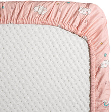 Carica l'immagine nel visualizzatore di Gallery, Set da 2 pezzi + Coprimaterasso per culle "Next to Me", 100% Cotone e Certificate Oeko-Tex® rosa.