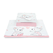 Carica l'immagine nel visualizzatore di Gallery, Set da 4 pezzi per culle "Next to Me", 100% Cotone Twill rosa e certificate Oeko-Tex® Orsetti Rosa.