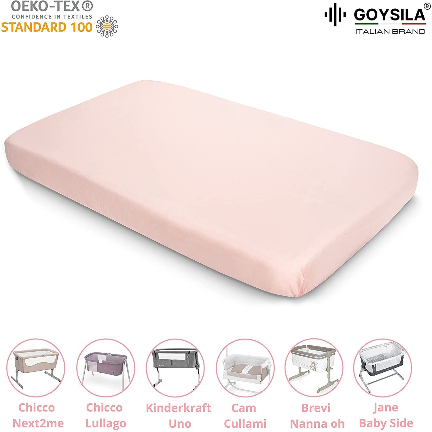 Lenzuola Culla Next To Me 83x50cm – Set Da 3 In Microfibra Ultra Morbida, Rosa E Viola, Con Angoli Elastici